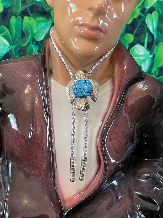 Vintage 80 Eagle with a Chunky Turquoise Stone on… - image 4