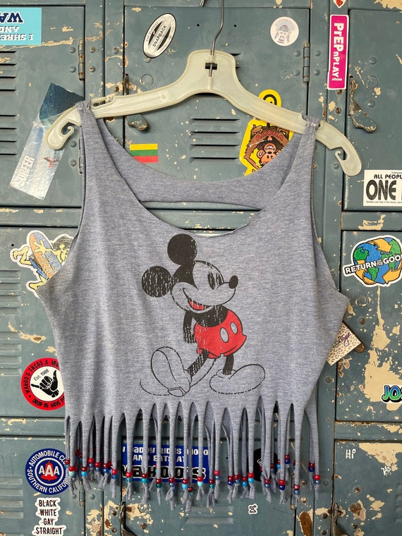 Vintage 80s Mickey Mouse Shirt, Hand-cut Mickey M… - image 1