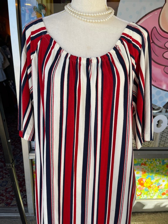 Vintage 60s Striped Housecoat or Bathing Suit Cov… - image 3