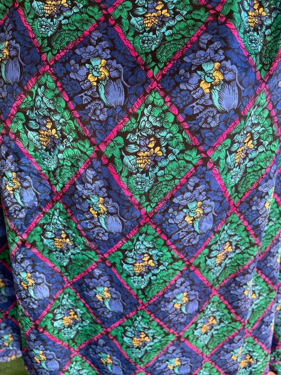 Vintage 80s Eva Laurel NY Floral Print Colorful V… - image 8