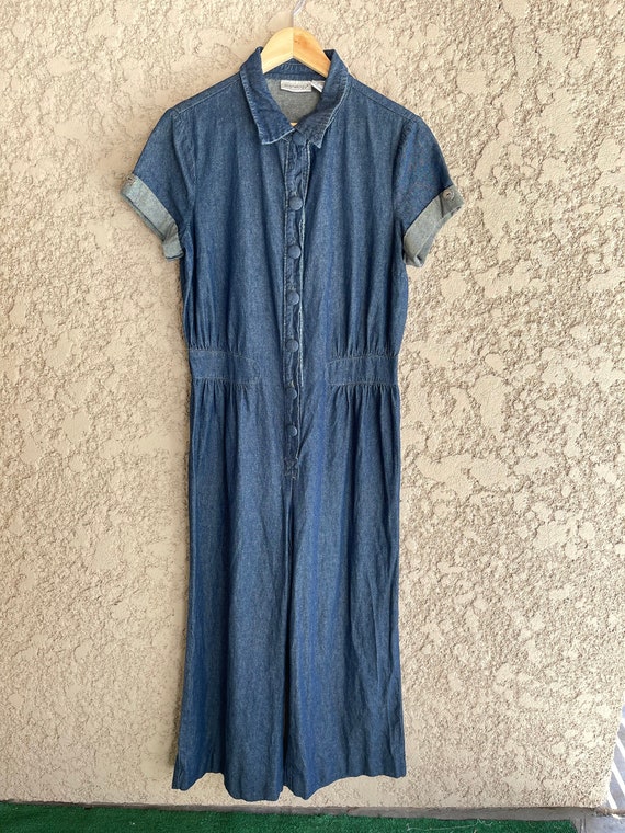 Vintage 90s Jeanology Denim Romper, Jean Jumpsuit… - image 1