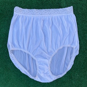 Vintage Hanes White Nylon Granny Panty Underwear, Women's Size