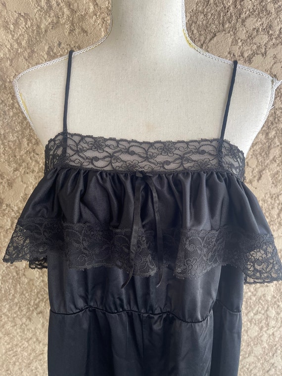 Vintage Black Lace Romper Lingerie, One Piece Lin… - image 5