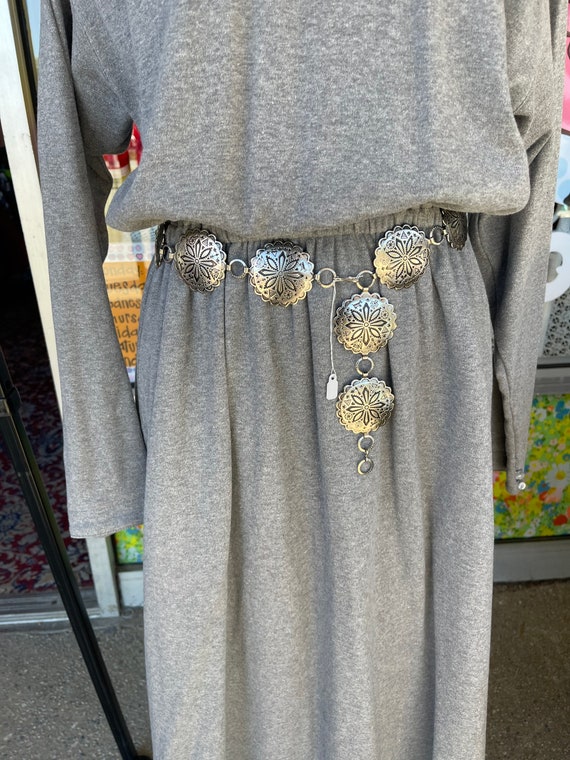 Vintage Long Gray Dress With Pockets - image 7