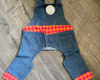 Dog Overalls, Medium Dog Jean Overalls, Doggy Outfit, Dog Costume