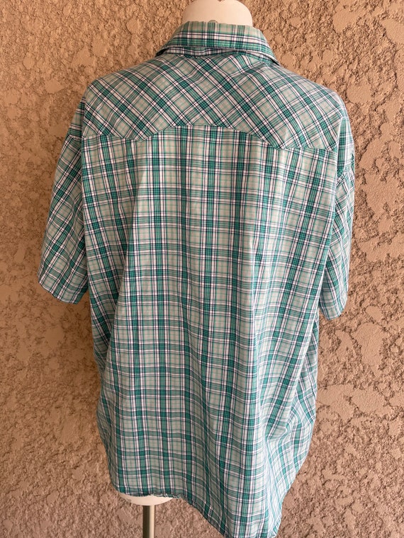 Vintage Wrangler Wrancher Plaid button-up Shirt w… - image 7