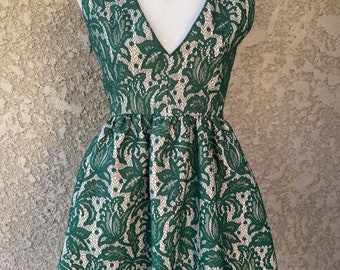 Zara Woman Green Lace Dress - Etsy Zara Woman Green Lace Dress - Etsy