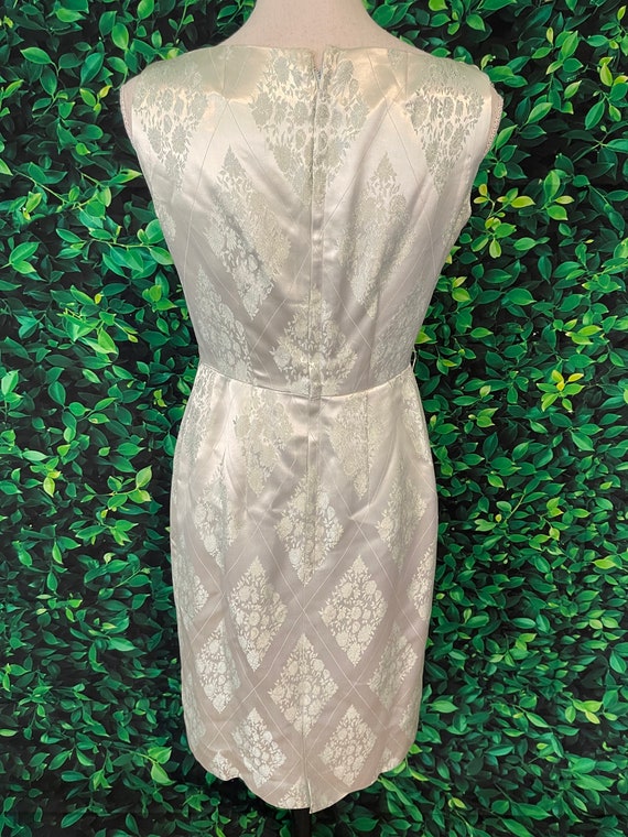 Vintage 70s Light Mint Green Brocade Midi Dress, … - image 6