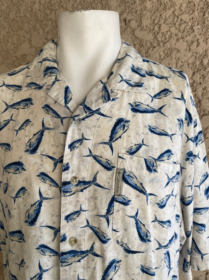 Vintage Columbia Sportswear Fish Print Button up Shirt Fish - Etsy