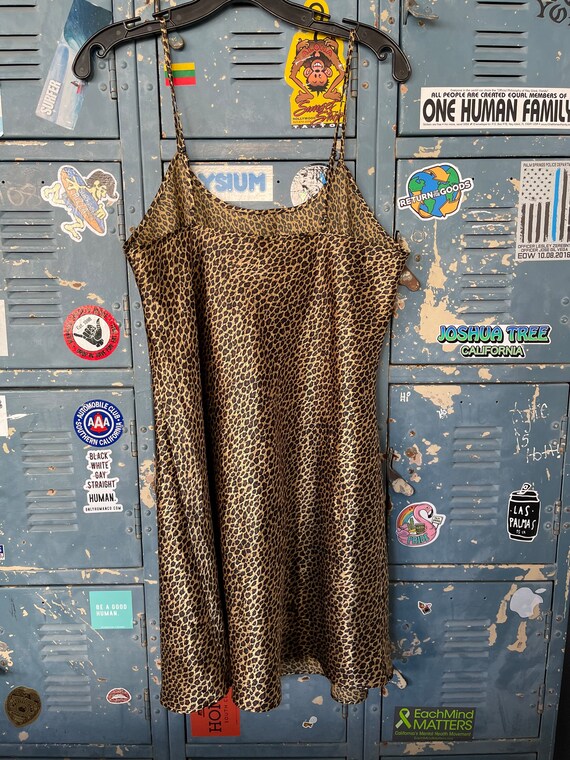 Y2K Leopard Silky Nightgown, Leopard Lingerie, Se… - image 4