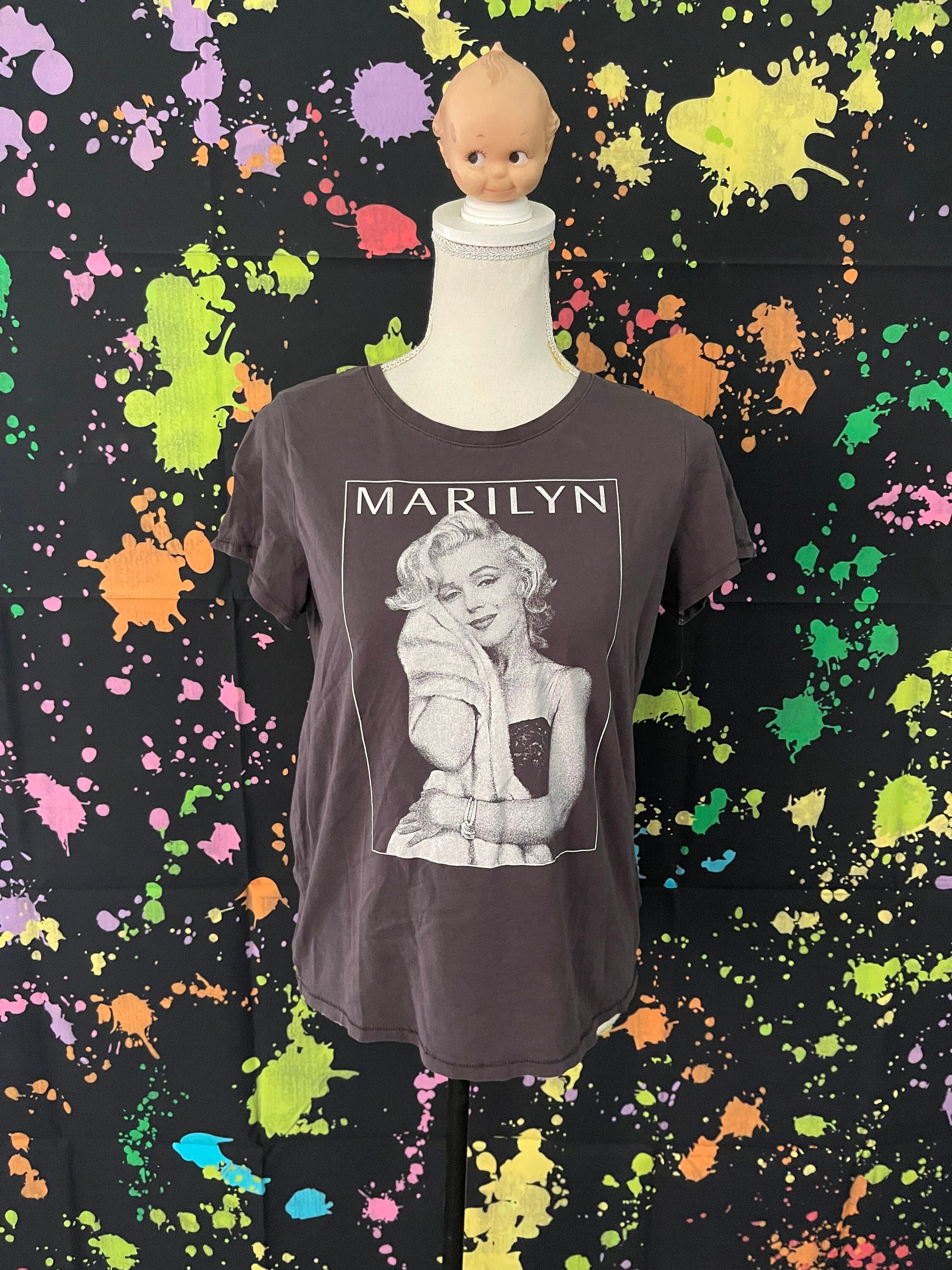 Marilyn Monroe Dark Gray Crew Neck T shirt Size Small Etsy