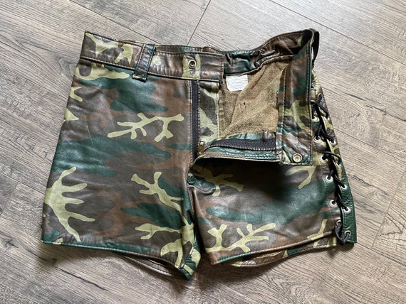 Vintage Leather Camouflage High-Waisted Leather S… - image 2