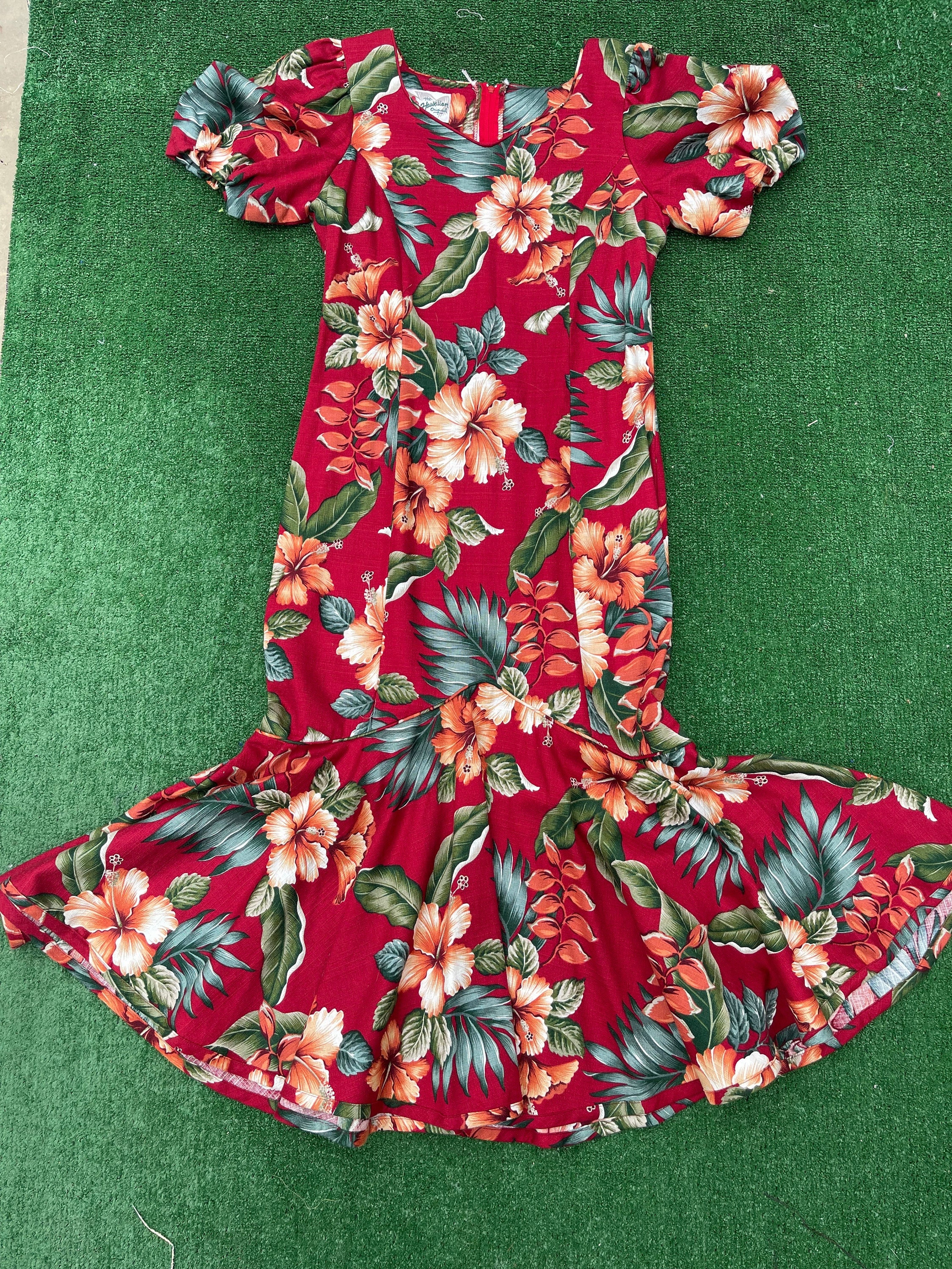 Vintage Hilo Hattie Hawaiian Maxi Dress, Floral Cotton, Size Small - Etsy