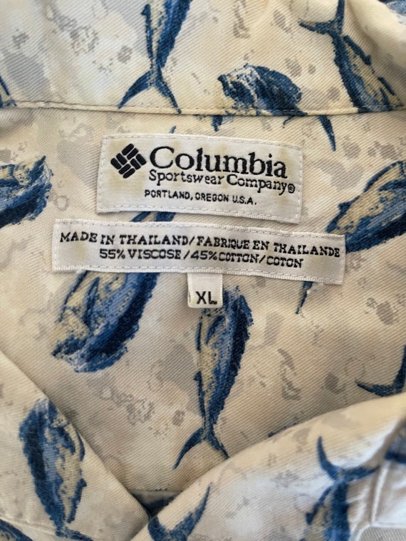 Vintage Columbia Sportswear Fish Print Button up Shirt, Fish Shirt