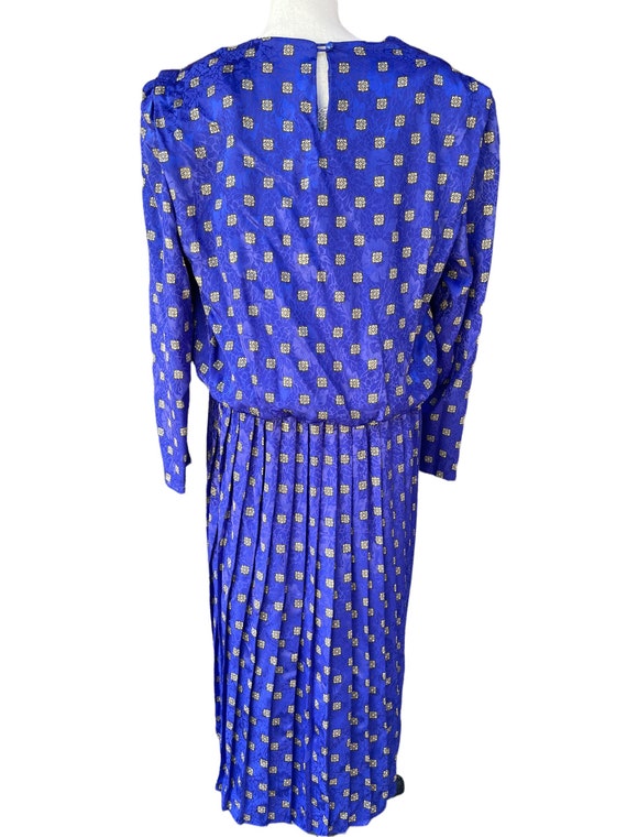 Vintage 80s Royal Blue Dress By Top Act - image 5