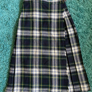 Vintage Tally-Ho Wool Checkered Plaid Scottish Skirt, Size 12