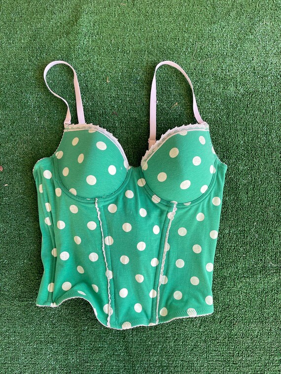 Damen Y2K Polka Dot Top - Neckholder Tanktop Mit Schal