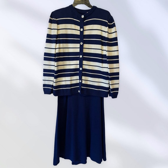 Vintage 60s Striped Skirt Suit Set - image 2