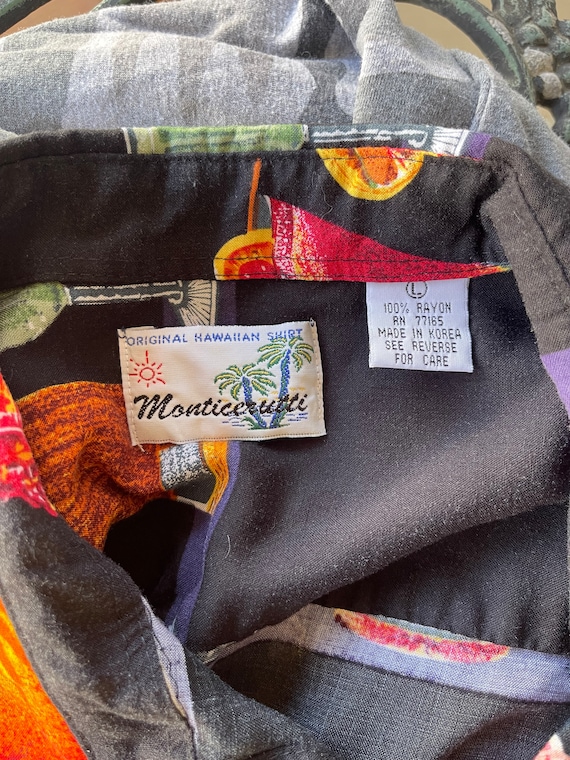 Chemise Hawaïenne Monticerutti – Taille XL – Motif Arbres – Vintage