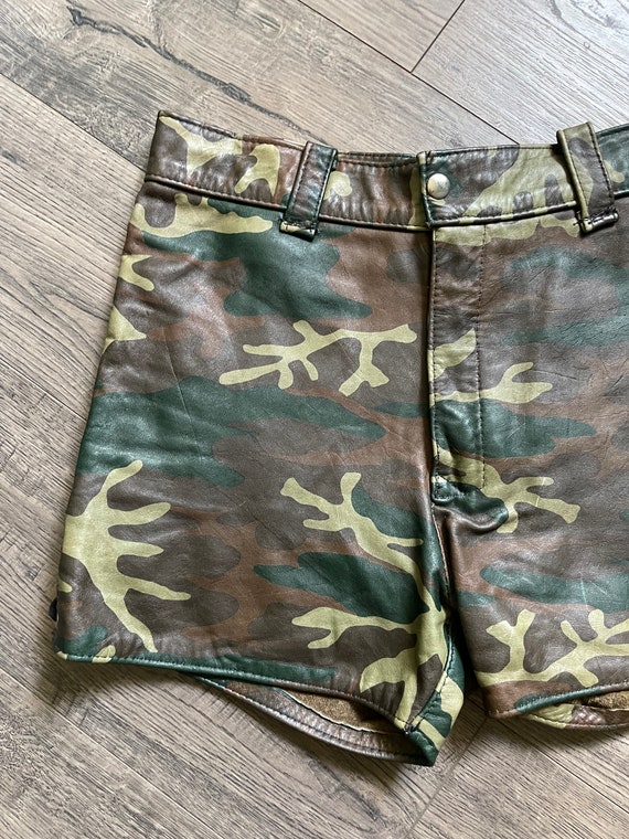 Vintage Leather Camouflage High-Waisted Leather S… - image 3