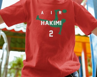 Air Hakimi 2 Tribute Jersey Personalized Design, Football Inspired African Soccer Graphic Tee, Custom Gift for Morocco Fans Unisex T-Shirt