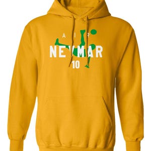 Air Neymar Brazilian Football Soccer Legend - Neymar #10 Brazil Tribute Unisex and Women T-Shirt, Long Sleeve and Sweatshirts Gold Edition image 3