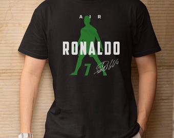 Air Ronaldo #7 Vintage Siu Tribute Personalized Design, Portugal Colors Inspired Graphic Tee, Custom Gift for Soccer Fans Unisex T-Shirt