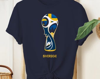 Sverige Sweden Soccer Fan Shirt, DTG Print, Retro World Tournament Trophy Tee, Swedish Football, Stockholm Scandi Pride Top