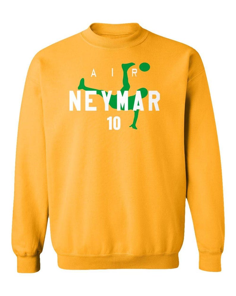 Air Neymar Brazilian Football Soccer Legend - Neymar #10 Brazil Tribute Unisex and Women T-Shirt, Long Sleeve and Sweatshirts Gold Edition image 2