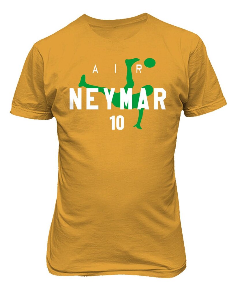 Air Neymar Brazilian Football Soccer Legend - Neymar #10 Brazil Tribute Unisex and Women T-Shirt, Long Sleeve and Sweatshirts Gold Edition image 5