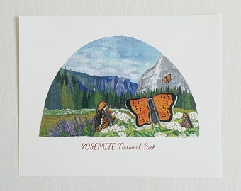 Yosemite National Park Butterfly Print