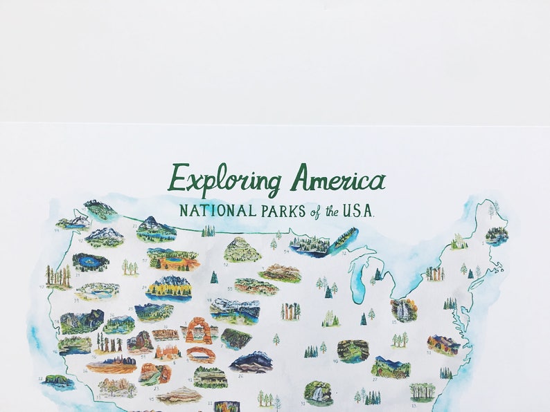 National Parks Map with Checklist with updated 63 PARKS imagem 6