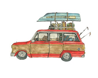 Red Wagoneer 8x10 Print