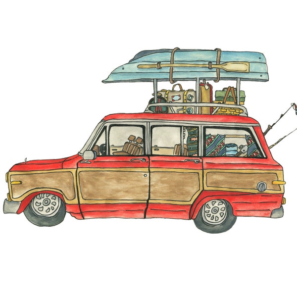 Red Wagoneer 8x10 Print