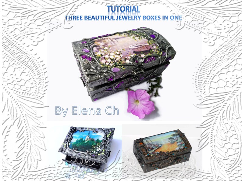 Tutorial.three Beautiful Jewelry Boxes in One PDF Format Etsy