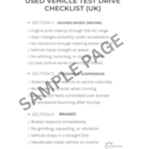 Used Car Test Drive Checklist.pdf Used Vehicle Test Drive Checklist UK | Car, Van & Motorcycle ...