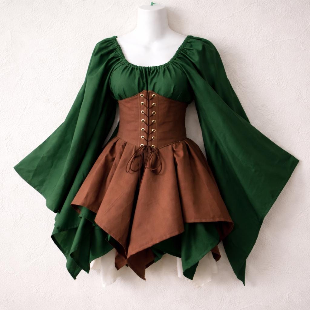 Dark Green Fairy Dress - Etsy