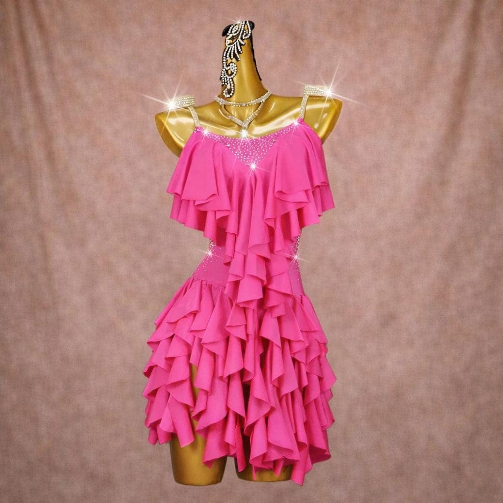 Kant Dames Latin Dans Jurken Ronde Hals Party Tango Jurk Waltz