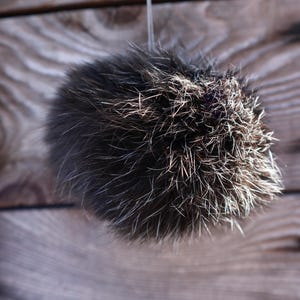 Silver Fox Rabbit Real Fur Pom Pom For Hats (Removeable With Button)