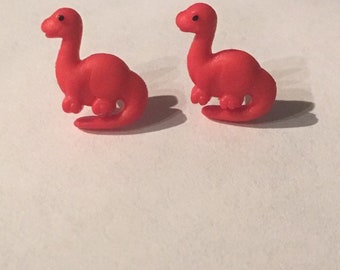 Tiny Dinosaur Stud Earrings with Plastic Earring Post FREE DOMESTIC SHIPPING