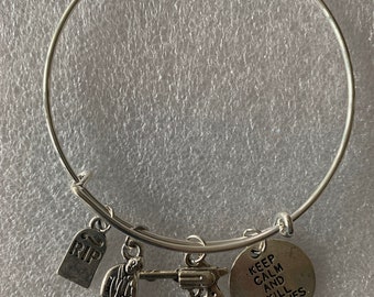 Silver Zombie Lovers Bangle Bracelet FREE DOMESTIC SHIPPING