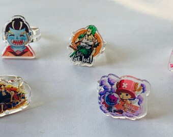 Three Random Pirate Anime Inspired Adjustable Rings FREE DOMESTIC SHIPPING