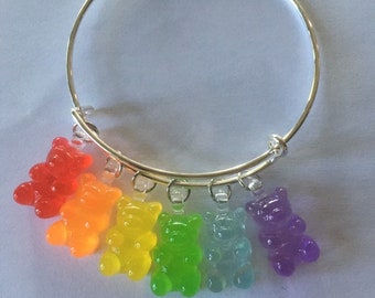 Rainbow Gummy Bear Bangle Bracelet