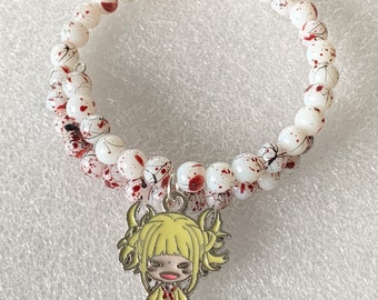 Anime Hero School Toga Blood Splattered Wrap Bracelet