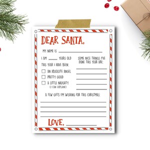 Letter to Santa Printable - Santa Printable Letter, Christmas Letter, Kids Christmas Letter, Letter to Santa, Christmas Printable for Kids