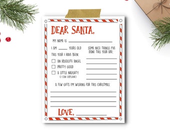 Letter to Santa Printable - Santa Printable Letter, Christmas Letter, Kids Christmas Letter, Letter to Santa, Christmas Printable for Kids