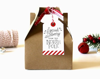 Printable North Pole Christmas Gift Tags - Christmas Tags, Christmas Wrapping, Gift Wrap, Santa Gift Tags, North Pole Tags, Printable Tags