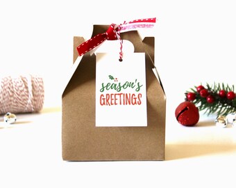Printable Christmas Gift Tags - Season's Greeting's - Christmas Tags, Christmas Gift Wrap, Christmas, Custom Gift Tags, Printable Gift Tags