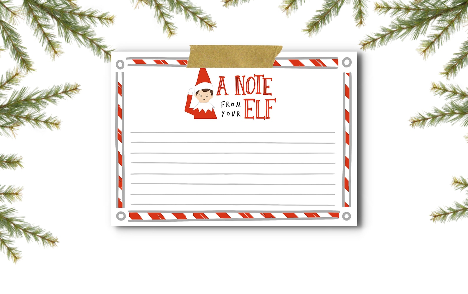 Elf Note Card Printable Elf Note Elf Blank Note Card - Etsy