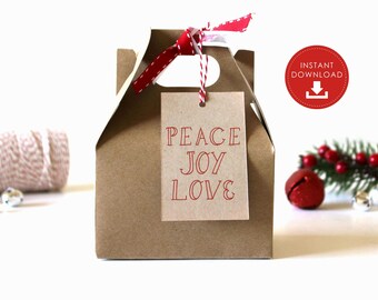 Printable Christmas Gift Tags - Printable Christmas Tags, Gift Tags, Holiday Gift Tags, Xmas Tags, Christmas Wrapping, Gift Wrap, Tags